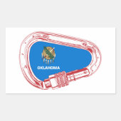 Oklahoma Climate Carabiner Rechthoekige Sticker (Voorkant)