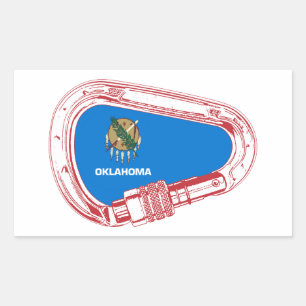 Oklahoma Climate Carabiner Rechthoekige Sticker