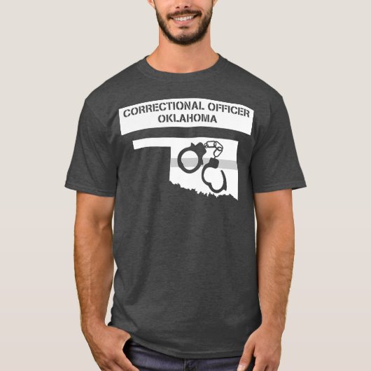 Oklahoma Correctional Officer Dunne Grey Line T-shirt (Voorkant)