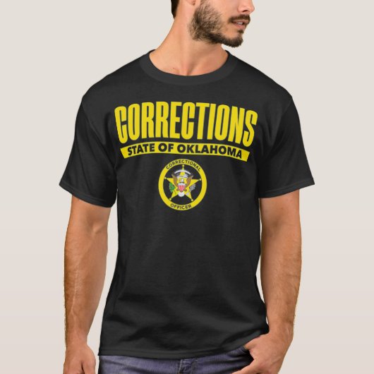 Oklahoma Correctional Officer Dunne Grey Line T-shirt (Voorkant)