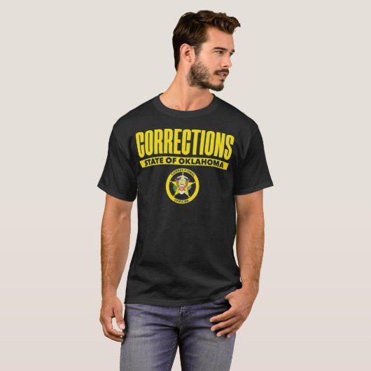 Oklahoma Correctional Officer Dunne Grey Line T-shirt (Voorkant volledig)