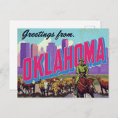 Oklahoma Cowboy Cattle City Briefkaart (Voorkant / Achterkant)