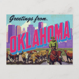 Oklahoma Cowboy Cattle City Briefkaart