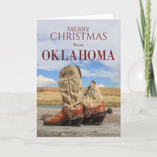 Oklahoma Cowboy-kerstkaart Feestdagen Kaart