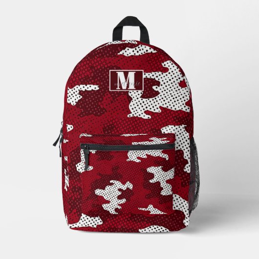 Oklahoma Crimson & Cream Bold Camo Printed Bedrukte Rugzak (Voorkant)