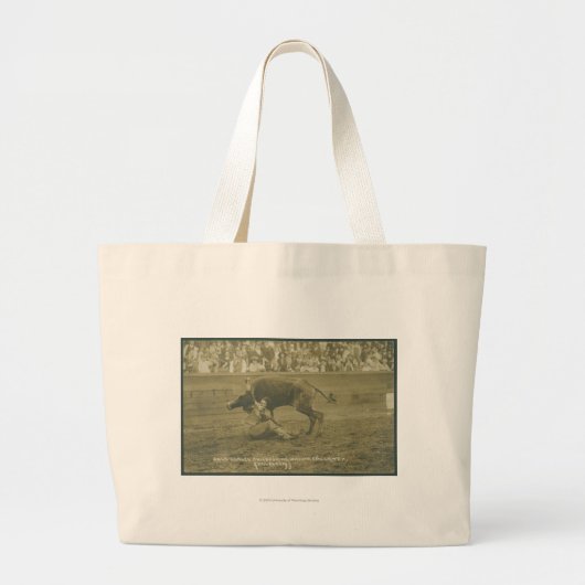 Oklahoma Culy buldogging. Grote Tote Bag (Voorkant)