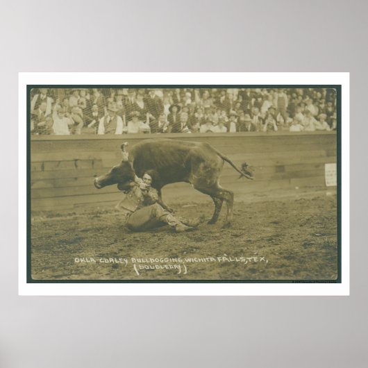 Oklahoma Culy buldogging. Poster (Voorkant)