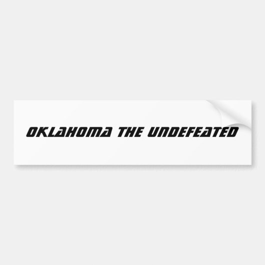 OKLAHOMA DE ONVERDEDIGDE BUMPERSTICKER (Voorkant)