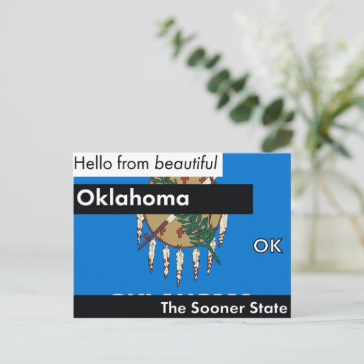 Oklahoma de Sooner State Briefkaart (Staand voorkant)