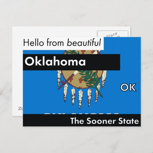 Oklahoma de Sooner State Briefkaart (Voorkant / Achterkant)