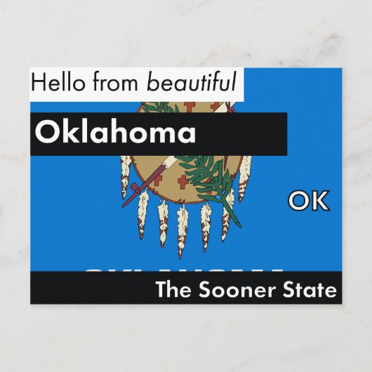 Oklahoma de Sooner State Briefkaart (Voorkant)