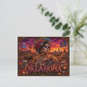 Oklahoma Día de los Muertos Retro Briefkaart (Staand voorkant)