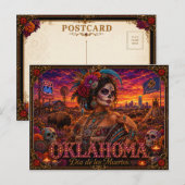 Oklahoma Día de los Muertos Retro Briefkaart (Voorkant / Achterkant)