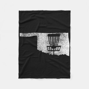 Oklahoma Discgolf Staat Met Mandje Bedrukt T-Shirt Fleece Deken
