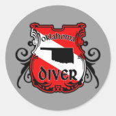 Oklahoma Diver Ronde Sticker (Voorkant)