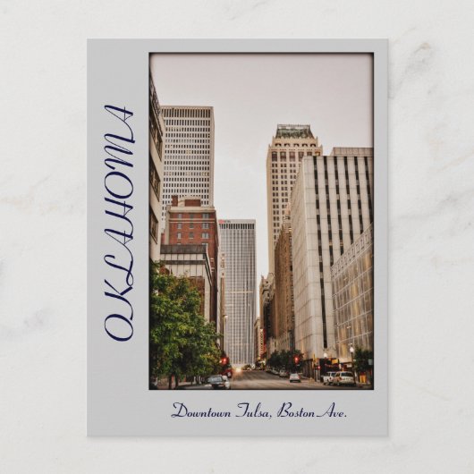 Oklahoma, Downtown Tulsa, Boston Ave, Briefkaart (Voorkant)