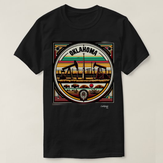Oklahoma Echoes Plains Prosperit Amerikaanse Vinta T-shirt (Design voorkant)