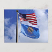 Oklahoma en Amerikaanse vlag Briefkaart (Voorkant)