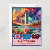 Oklahoma Essence oriëntatiepunten & Natuur Briefkaart (Voorkant / Achterkant)