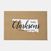 Oklahoma Family Monogram Staat Doormat Deurmat (Voorkant)