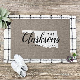Oklahoma Family Monogram Staat Doormat Deurmat
