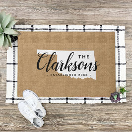 Oklahoma Family Monogram Staat Doormat Deurmat
