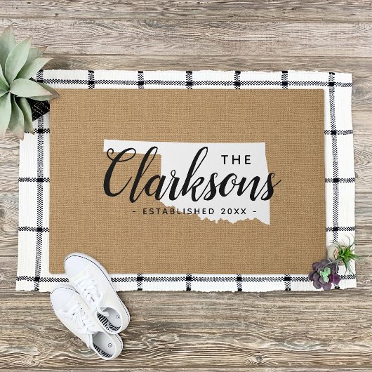 Oklahoma Family Monogram Staat Doormat Deurmat