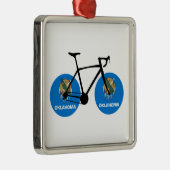 Oklahoma Flag Cycling Metalen Ornament (Rechts)