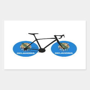 Oklahoma Flag Cycling Rechthoekige Sticker