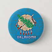 OKLAHOMA FLAG RONDE BUTTON 5,7 CM (Voorkant)