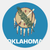 Oklahoma Flag Ronde Sticker (Voorkant)
