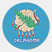 OKLAHOMA FLAG RONDE STICKER (Voorkant)