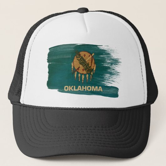 Oklahoma Flag Trucker Hat Trucker Pet (Voorkant)