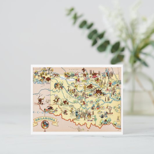 Oklahoma Funny Map Briefkaart (Staand voorkant)
