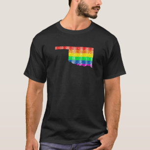 Oklahoma Gay State Pride Rainbow Flag Kaart Gay Le T-shirt