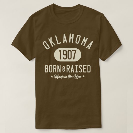 OKLAHOMA GEBOREN EN GETOGEN T-SHIRT (Design voorkant)