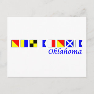 Oklahoma, gespeld in het alfabet onder nautische v briefkaart