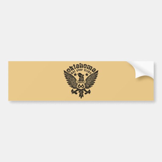 Oklahoma Get Your Kicks Route 66 Bumpersticker (Voorkant)