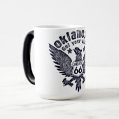 Oklahoma Get Your Kicks Route 66 Magische Mok (Voorkant links)