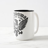 Oklahoma Get Your Kicks Route 66 Tweekleurige Koffiemok (Voorkant rechts)