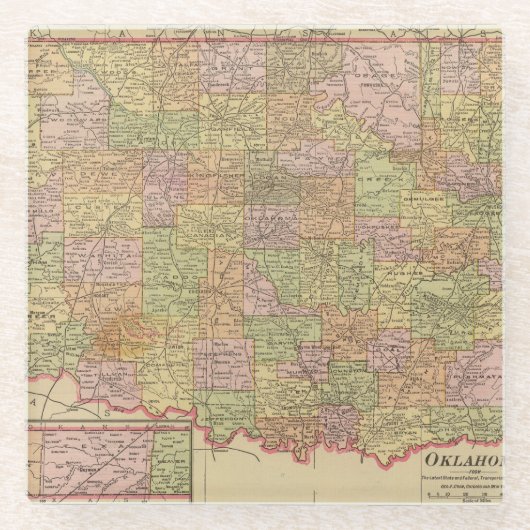 Oklahoma Glazen Onderzetter (Voorkant)