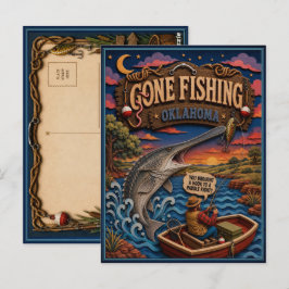 Oklahoma Gone Fishing Lake Steur Briefkaart