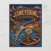 Oklahoma Gone Fishing Lake Steur Briefkaart (Voorkant)