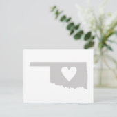 Oklahoma Gray State Map Vorm met hartkloppingen Briefkaart (Staand voorkant)