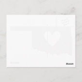 Oklahoma Gray State Map Vorm met hartkloppingen Briefkaart (Achterkant)