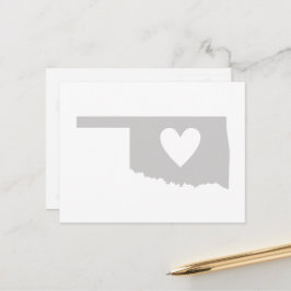Oklahoma Gray State Map Vorm met hartkloppingen Briefkaart
