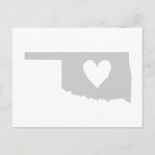 Oklahoma Gray State Map Vorm met hartkloppingen Briefkaart (Voorkant)