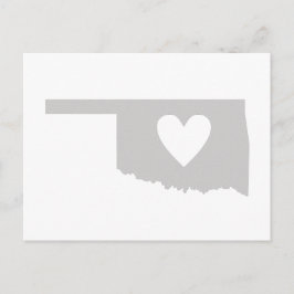 Oklahoma Gray State Map Vorm met hartkloppingen Briefkaart