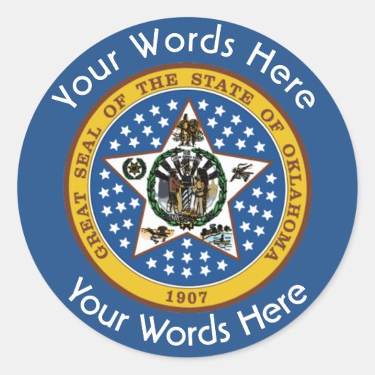 Oklahoma Great Seal Custom Sticker (Voorkant)