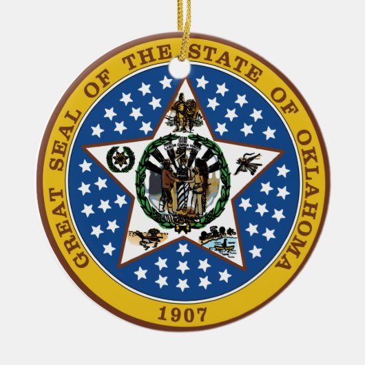 Oklahoma Great Seal Keramisch Ornament (Voorkant)